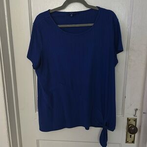 Apt 9 XXL Blue Blouse with tie on bottom